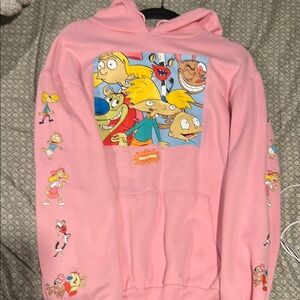 Pink Cartoon Character Hoodie